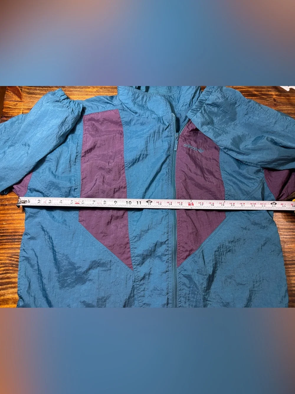Vintage Adidas Originals Colorblock Windbreaker Jacket Blue Burgundy 90s Retro L